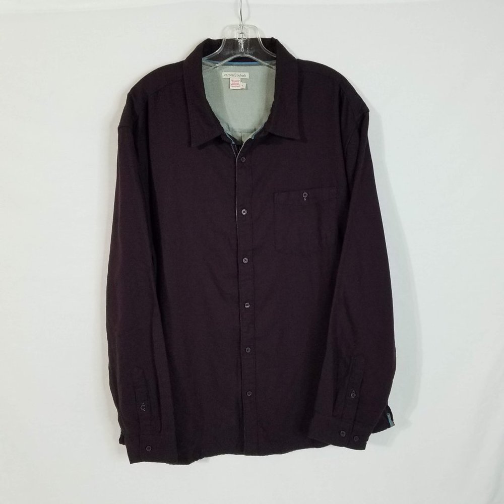 Carbon 2 Cobalt Purple Thick Cotton Button Front‎ Flannel Style Shirt Mens XL